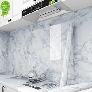 Nieuwe marmeren zelfklevende waterdichte wallpaper keuken hoge temperatuur weerstand oliebestendige kast gerenoveerde aanrechtsticker