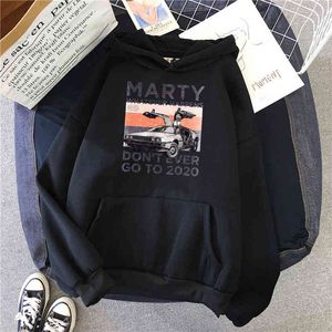 Nouveau Marty Don't Go To 2020 Car Print Hommes Sweat Doux Marque Survêtement Thermique Vintage Hommes Sweat À Capuche Surdimensionné Lâche Hoodies H1218