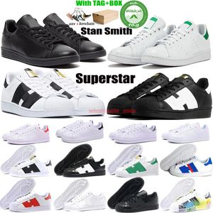 Met doos Stan Smith Superstars Heren Dames Casual Schoenen Tripler Zwart Oreo Laser Gouden Platform mode Sport Sneakers platte Trainers 36-44