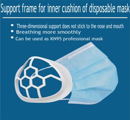 Nouveau masque pour le visage Disposable Cadre de support intérieur en silicone intégré en silicone intégrée en silicone souple pour BR1145471 confortable
