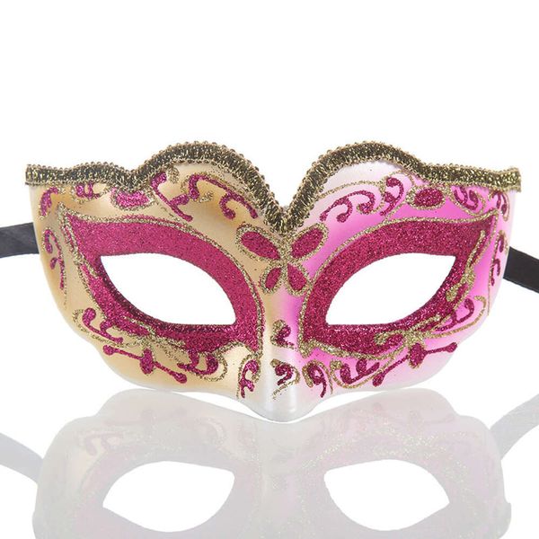 Nuevas máscaras de media cara para niños Máscara de polvo de oro Fiesta de disfraces Bola de mascarada creativa de Venecia Máscara de halloween para adultos
