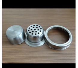 Nuevas tapas Mason Jar Shaker Tapas de acero inoxidable para frascos de conservas de boca regular Coctelera a prueba de óxido Frotar en seco 70 mm wly935
