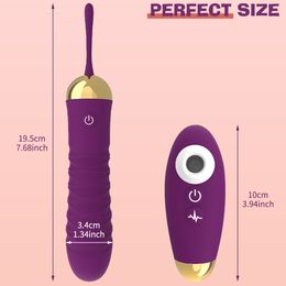 Nouveau Massage télécommande mamelon langue léchage ventouse Sex Shop Intelligent chauffage télescopique gode vibrateur érotique Sex Toys