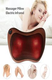 Nuevo masajeador almohada infrarrojo eléctrico calefacción amasado cuello de cuello