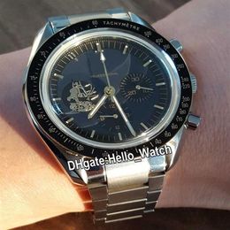 Nieuwe Master Apollo 11 50 Th Limited Series 310 20 42 50 01 001 OS Quartz Chronograaf Herenhorloge Zwarte Wijzerplaat SS Armband Horloges Hell270e
