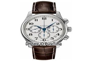 Nouvelle collection maître L2 693 4 78 3 Silver Dial Date Automatic Day Mens Watch Sports Brown Le cuir STRAP SPORTES MONTRES MORDE25451440953