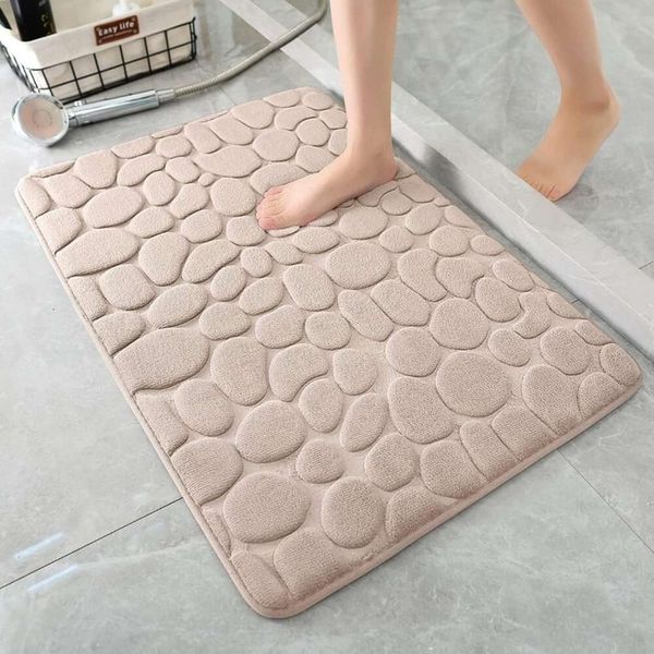 Nouveau tapis antidérapant, pavé en relief, salle de bain, lavabo, baignoire, sol latéral, paillasson de salle de douche, mousse à mémoire de forme