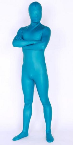 Nouveau matériel Halloween cosplay catsuit costume collants combinaison couleur bleu mat body Zentai costumes fantaisie