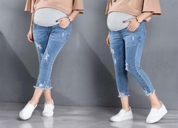 Nouveaux vêtements de maternité élastiques doux jeans de maternité pantalons de grossesse maigres pantalons de trou de mode femmes enceintes Denim Jeans pantalons C6101900