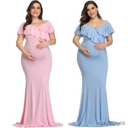Nuevos vestidos de maternidad Accesorios de fotografía de maternidad Vestido de talla grande Elegante Algodón Embarazo Sesión de fotos Vestido largo de mujer R230519