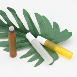 Nieuw Matglas Parfumfles Roll on Bottles Amber voor Geuren Essentiële Olie RVS Rollerball 10ml