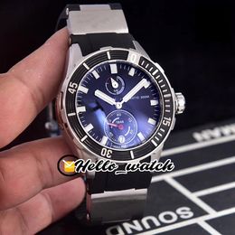 Nieuwe Maxi Marine Diver Chronometer 1183-170-3 / 92 Black Dial Automatic Mens Watch Power Reserve Steel Case Hoogwaardige rubberen band Waches