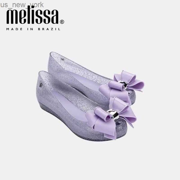 Nouveau Melissa femmes chaussures de plage été 2023 dames poisson bouche sandales adultes filles noeud papillon plat unique chaussures SM126 L230518