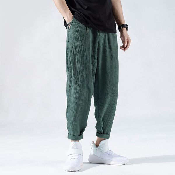 Nuevos pantalones bombachos de Color liso para hombre, estilo Harajuku, pantalones holgados hasta el tobillo, ropa de calle informal para hombre