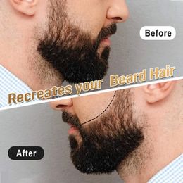 Nuevos hombres Barba Crecimiento de la barba Bigote de cabello Facial Forma de la forma de regreso de la pluma Pen Barba Barda Conformando el kit de peinado contra la pérdida de cabello 1. Barba
