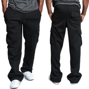 Nouveaux hommes Cargo poches pantalons de survêtement décontracté pantalon ample couleur unie doux pour le sport Pantalones323P