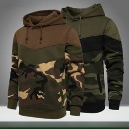 Nuevas sudaderas con capucha informales para hombre, retales de camuflaje, otoño 2022, sudaderas con capucha Harajuku para hombre, suéter de lana de Hip Hop para hombre, ropa