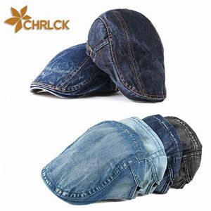 Nouveaux hommes Cowboy bérets chapeau mode femmes rétro pare-soleil chapeaux unisexe taille réglable Vintage jean coton chapeau J220722