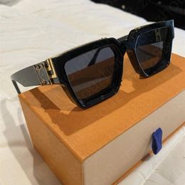 Neue Herren-Design-Sonnenbrille Millionaire 96006, quadratischer Rahmen, Vintage, glänzendes Gold, Sommer-UV400-Linsenstil, Laser, Top-Qualität 96006247B