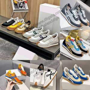 Nieuwe mannen Designer Loeweshoes Flow Runner Casual schoenen Damesschoenen Schoenen Lederen veter Sneaker Lady Platform Running Trainers