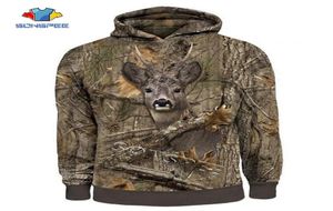 Nouvel homme Sweat à capuche Camo Chasse Animaux Deer Art 3D Hoodies Femme Fashion Streetwear Sweet Honed Sweet Long Manched Fulgar