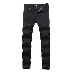 Nouveaux hommes jean slim denim jeans décontractés droite beaucoup de couleur Pure pantalon droit taille moyenne haute qualité