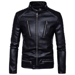 Neue Männer Leder Jacken Hohe Qualität pu Motorräder Britischen Geschäftsleute Casual Mode Taktische Jacke mantel männer 5XL