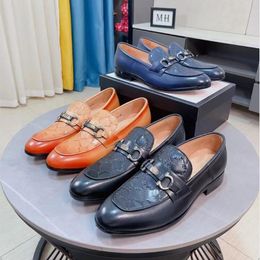 New Men loafer With Bamboo Horsebit Shoes Designer Classic Hoge kwaliteit leer Crocodile loafers vrije tijd Formele kleding Comfortabele Party Jordaan loafer Maat 38-44