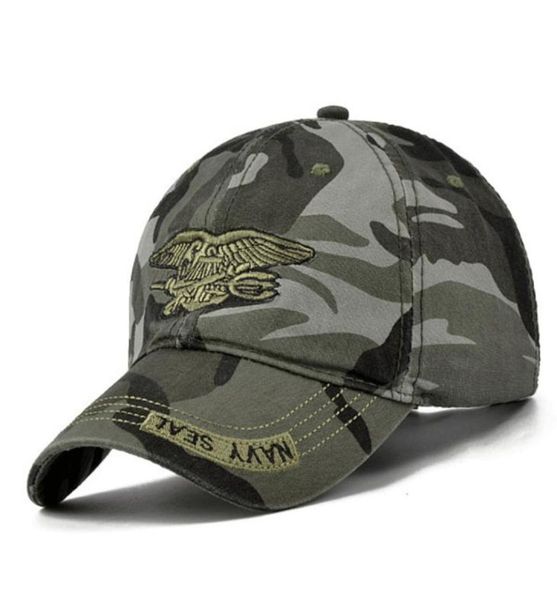 Nuevos hombres Navy Seal hat de calidad superior ejército verde Snapback Caps caza pesca sombrero al aire libre Camo gorras de béisbol ajustable golf hats1070065