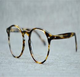 nuevos hombres Gafas ópticas Marco Oliver Giawear Brand Vintage Round Eyeglasses Frames para mujeres Gafas Miopía OV5241 con B3463060 original