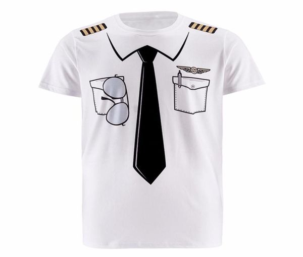 Nouveaux hommes pilote Police 3d t-shirt docteur Gentleman adulte drôle fête flic Punpkin Pirate marin père noël carnaval Cosplay Oneck C6219484