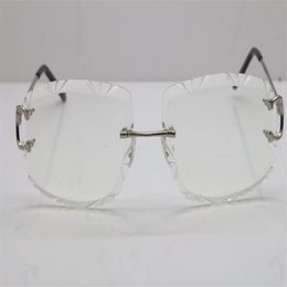 Nieuwe mannen Randloze T8200762 Unisex Brillen bril zilver goud metalen frame Eyewear lunettes rijden bril C Decora262M