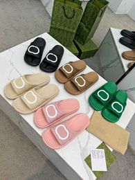 Nuevas sandalias para hombres y mujeres diseñador de lujo estilo de verano y pastel de playa pastelas de fondo gruesas talla 35-46 con caja