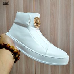 Nieuwe herenlaarzen luxe ontwerper zwarte high-top luxe accessoires witte sportschoenen groot formaat flats a2