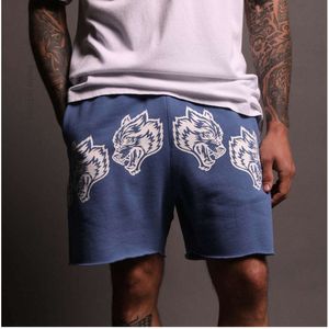 NOUVEAU CARTON MENS'S Shorts d'impression en vrac Pure Coton Summer Ragged Casual Pantal Fiess Sports Capris