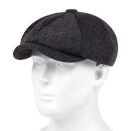 Nouveaux hommes Casual Gavroche Casquettes Rétro Bérets Mode All-match Casual Chapeaux Unisexe All-match Octogonal Hats