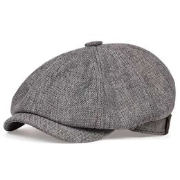 Nieuwe heren Casual Newsjoy Hat Lente en Herfst Dunne Retro Beret Mode Wilde Unisex Wild Octagonal Hoeden Mutsen Jamont Katoen Berets