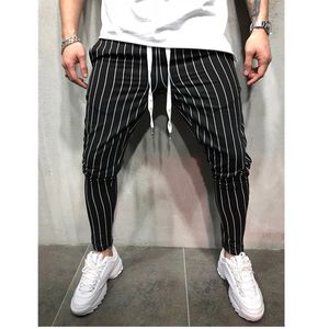 Nouveaux pantalons décontractés pour hommes slim personnalité sports stripe design pantalons de jogging