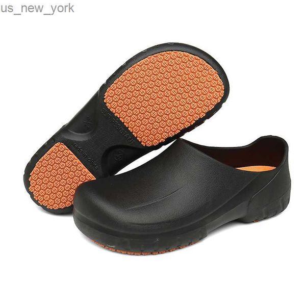 Nouveaux hommes Chef cuisine travail pantoufles jardin chaussures été respirant Mules sabots hommes anti-dérapant unisexe chaussures sandales L230518