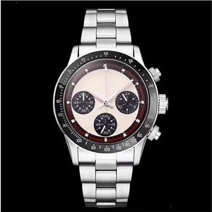 Nieuwe Heren Chronograaf Vintage Perpetual Paul Newman Japanse Quartz Roestvrij Staal Heren Heren Horloge Horloges Wristwatches260i