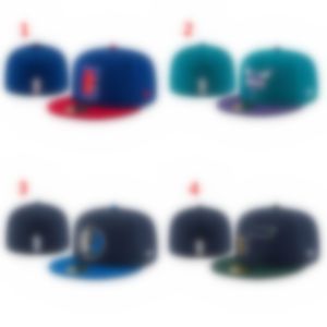 NOUVEAU Designer Hommes Équipe de basket-ball de mode Classique Ajusté Couleur Plat Peak Pleine Taille Casquettes Fermées Baseball Sports Ajustés Chapeaux En Taille 7-Taille 8 équipe de basket-ball N-6