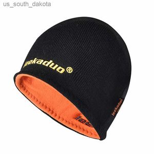 Nouveaux hommes mode double face portable épaissi tricoté pull chapeau dames lettre broderie extérieur chaud bonnet de ski chapeau L230523