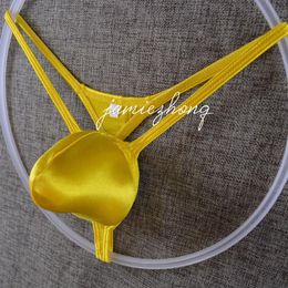 Nuevos hombres G-strings brillante satén tejido uva contrabandistas cuerda tanga contorneado bolsa 2346