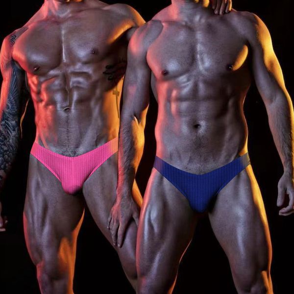 Nuevos hombres G-strings Sissy Gay Sexy Tanga Hombre Ropa interior Algodón Bikini Hombres Tangas y G Strings Transpirable Hombres Bragas T Back Jockstrap U Convex