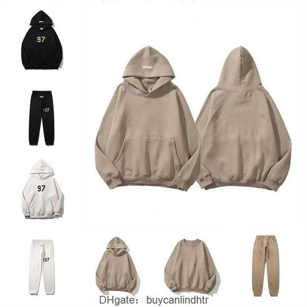 Nouveaux sweats à capuche pour hommes sweats à capuche ess strass Vlones Hot Drill à capuche pour hommes et femmes noir grandes lettres veste vêtements noir blanc kaki PNCP