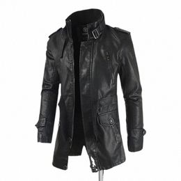 nouvelle veste pour hommes, veste en cuir LG avec col montant, veste en cuir PU coupe-vent en peluche et épaisse, dr étendu d5hx #