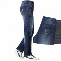 Nouveaux hommes Jeans hiver coréen automne vêtements Fi Casual Shark Jeans pour hommes jambe droite Style ample étirement travail porter j01k #