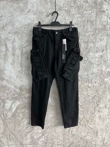 Nieuwe heren grote pocket jeans designer stijl vintage ambachtelijke broek