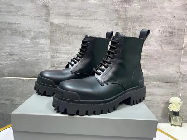 Nouveaux hommes en cuir décontracté gros orteil bottes hauteur augmenter mode européenne et américaine à lacets affaires à semelles épaisses bottes