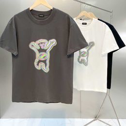 Nuevos hombres Little Bear manga corta Wedone verano verano suelta moda cuello redondo High Street camiseta